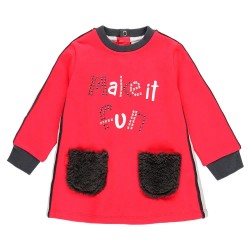 рокля,детски,поли,и,рокли,boboli,fuppel,with,hair,pockets,dress,red,(ruby)