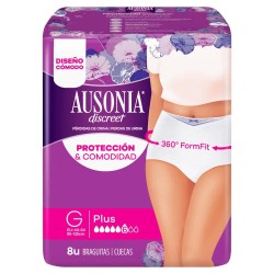 хигиена,тяло,ausonia,discreet,pants,plus,tg,compresses,8,units,pink,(multicolor)