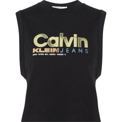 тениска,дамски,тениски,calvin,klein,jeans,colorful,artwork,sleeveless,t,shirt,black,(ck,black)