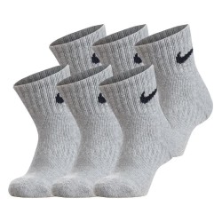 Чорапи Nike UN0018 Quarter short socks 6 pairs - Grey (Dk Grey Heather) чорапи,мъжки,чорапи,дамски,чорапи,nike,un0018,quarter,short,socks,6,pairs,grey,(dk,grey,heather)