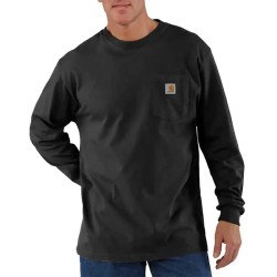 тениска,мъжки,тениски,carhartt,k126,pocket,loose,fit,long,sleeve,t,shirt,black