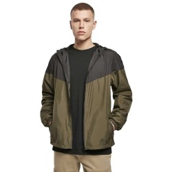 яке,мъжки,якета,build,your,brand,2,tone,tech,windrunner,jacket,green,(dark,olive,black)