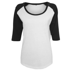 тениска,дамски,тениски,build,your,brand,3,4,contrast,raglan,3,4,sleeve,t,shirt,white,black,(white)