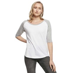 тениска,дамски,тениски,build,your,brand,contrast,raglan,3,4,sleeve,t,shirt,white,(white,grey)