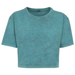 тениска,дамски,тениски,build,your,brand,acid,washed,short,sleeve,t,shirt,teal,black,(green)