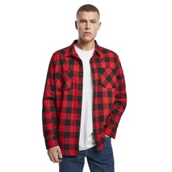 карирана,риза,мъжки,ризи,build,your,brand,checked,flanell,long,sleeve,shirt,red,black,(black,red)