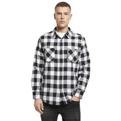 карирана,риза,мъжки,ризи,build,your,brand,checked,flanell,long,sleeve,shirt,black,white,(white,black)