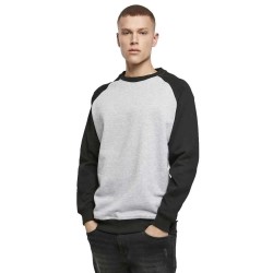 блуза,мъжки,пуловери,build,your,brand,raglan,sweater,grey,(grey,black)