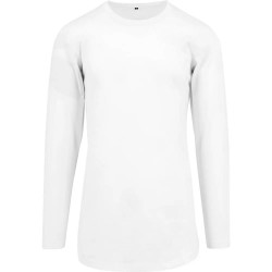 тениска,мъжки,тениски,build,your,brand,shaped,long,sleeve,t,shirt,white,(white)