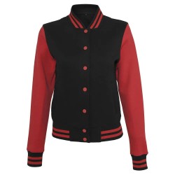 яке,дамски,якета,и,палта,build,your,brand,sweat,college,jacket,black,red,(red,black)