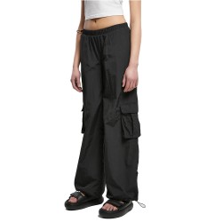 панталони,дамски,панталони,urban,classics,crinkle,cargo,pants,black