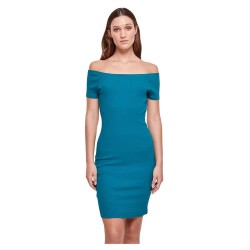 рокля,дамски,поли,и,рокли,urban,classics,off,shoulder,short,sleeve,short,dress,water,green,(blue)