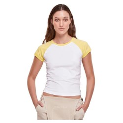 тениска,дамски,тениски,urban,classics,organic,stretchretro,baseball,short,sleeve,t,shirt,white,vintage,sun,(yellow)