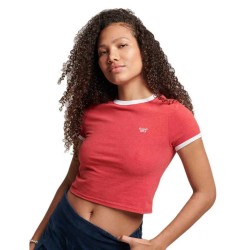 къса,блуза,дамски,топове,superdry,vintage,ringer,crop,short,sleeve,top,red,(varsity,red,marl,optic,white)