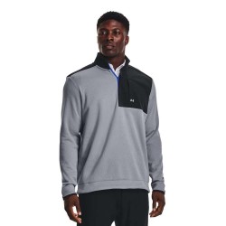 Блуза Under armour golf Storm half zip sweatshirt - Grey (Steel / White) блуза,мъжки,пуловери,under,armour,golf,storm,half,zip,sweatshirt,grey,(steel,white)