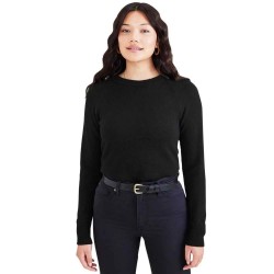 блуза,дамски,пуловери,дамски,плетени,дрехи,dockers,crewneck,sweater,beautiful,black,(black)