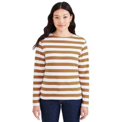 тениска,дамски,тениски,dockers,long,sleeve,t,shirt,brown,(pismo,sorrel,stripe)