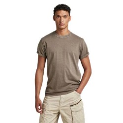 тениска,мъжки,тениски,g,star,lash,ribbed,short,sleeve,t,shirt,deep,walnut,gold,(beige)