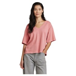 тениска,дамски,тениски,g,star,overdyed,deep,short,sleeve,v,neck,t,shirt,pink
