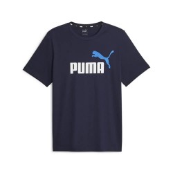 тениска,мъжки,тениски,puma,ess+,2,col,logo,short,sleeve,t,shirt,navy,(blue)