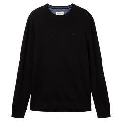 блуза,мъжки,пуловери,tom,tailor,1038426,basic,knit,sweater,black