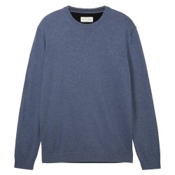 блуза,мъжки,пуловери,tom,tailor,1038426,basic,knit,sweater,vintage,indigo,blue,melange,(blue)