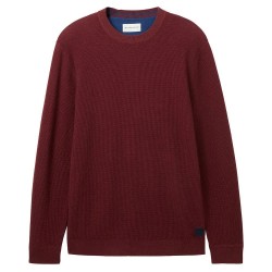 блуза,мъжки,пуловери,tom,tailor,1038612,structured,knit,sweater,tawny,port,red,melange,(red)