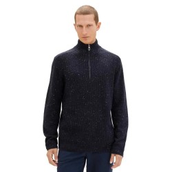блуза,мъжки,пуловери,tom,tailor,1039673,nep,structured,knit,troyer,half,zip,sweater,sky,captain,multicolor,neps,(blue)