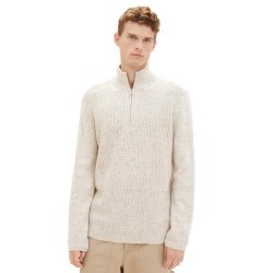 блуза,мъжки,пуловери,tom,tailor,1039673,nep,structured,knit,troyer,half,zip,sweater,beige