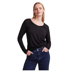 тениска,дамски,тениски,pieces,billo,long,sleeve,v,neck,t,shirt,black