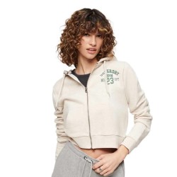 блуза,дамски,блузи,superdry,athletic,essential,crop,full,zip,sweatshirt,oatmeal,beige,marl,(beige)
