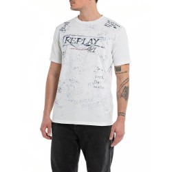 тениска,мъжки,тениски,replay,m6650,.000.23592g,short,sleeve,t,shirt,white
