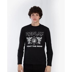 тениска,мъжки,тениски,replay,m6788,.000.2660,long,sleeve,t,shirt,black