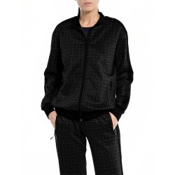блуза,дамски,блузи,replay,w3713b.000.74016,full,zip,sweatshirt,black,(blackboard,black)