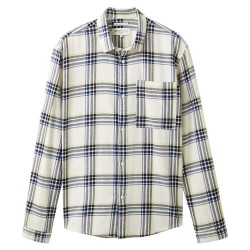 карирана,риза,мъжки,ризи,tom,tailor,1037458,relaxed,checked,long,sleeve,shirt,wool,white,black,blue,check,(white)