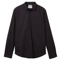 риза,с,дълъг,ръкав,мъжки,ризи,tom,tailor,1039916,fitted,printed,stretch,long,sleeve,shirt,black,geometric,design,(black)