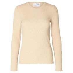 тениска,дамски,тениски,selected,anna,long,sleeve,t,shirt,beige,(oatmeal)