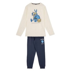пижама,дамски,пижами,cerdá,warner,100,long,sleeve,pyjama,white,blue,(white,blue)