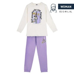 пижама,дамски,пижами,cerdá,warner,100,long,sleeve,pyjama,white,purple