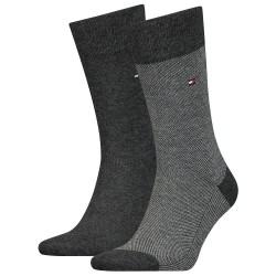 чорапи,мъжки,чорапи,tommy,hilfiger,birdseye,socks,2,pairs,grey,(anthracite)