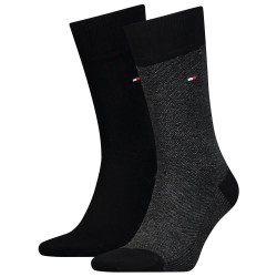 чорапи,мъжки,чорапи,tommy,hilfiger,birdseye,socks,2,pairs,black