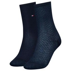 чорапи,дамски,чорапи,tommy,hilfiger,diamond,structure,socks,2,pairs,navy,(blue)