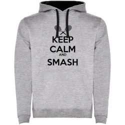 суичър,мъжки,пуловери,kruskis,keep,calm,and,smash,two,colour,hoodie,heather,grey,black,(grey)