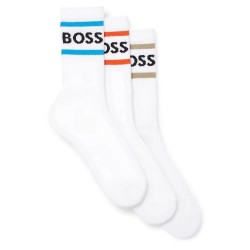чорапи,мъжки,чорапи,boss,3p,rib,stripe,cc,socks,natural,(white)