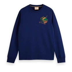 тениска,мъжки,тениски,scotch,&,soda,174557,long,sleeve,t,shirt,blue,(denim,blue)