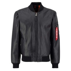 Яке Alpha industries MA-1 Leather Lf jacket - Black (Black) яке,мъжки,якета,alpha,industries,ma,1,leather,lf,jacket,black,(black)