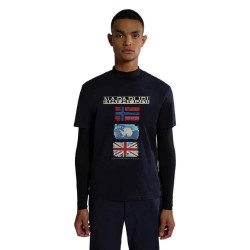 тениска,мъжки,тениски,napapijri,s,gorfou,short,sleeve,t,shirt,blue,marine,(black)