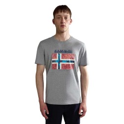 тениска,мъжки,тениски,napapijri,s,guiro,short,sleeve,t,shirt,grey,(med,grey,mel)