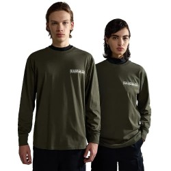 Тениска Napapijri S-Telemark 1 long sleeve T-shirt - Green (Green Depths) тениска,мъжки,тениски,napapijri,s,telemark,1,long,sleeve,t,shirt,green,(green,depths)