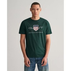 Тениска Gant Archive Shield Regular Fit short sleeve T-shirt - Green (Tartan Green) тениска,мъжки,тениски,дамски,тениски,gant,archive,shield,regular,fit,short,sleeve,t,shirt,green,(tartan,green)